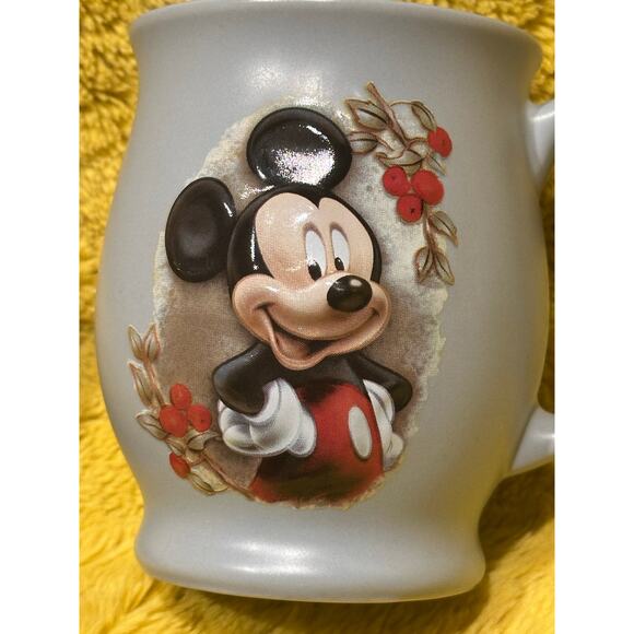Disney Mickey Mouse Mug 3D Raised Blue Ceramic Coffee 12 Oz Disney store 2 Side - Picture 2 of 5